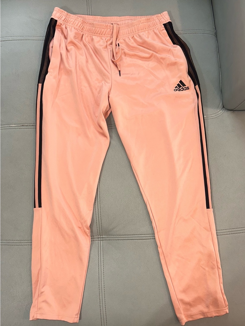 adidas Kids Pink Jogger Sweatpants with Black Side Stripes